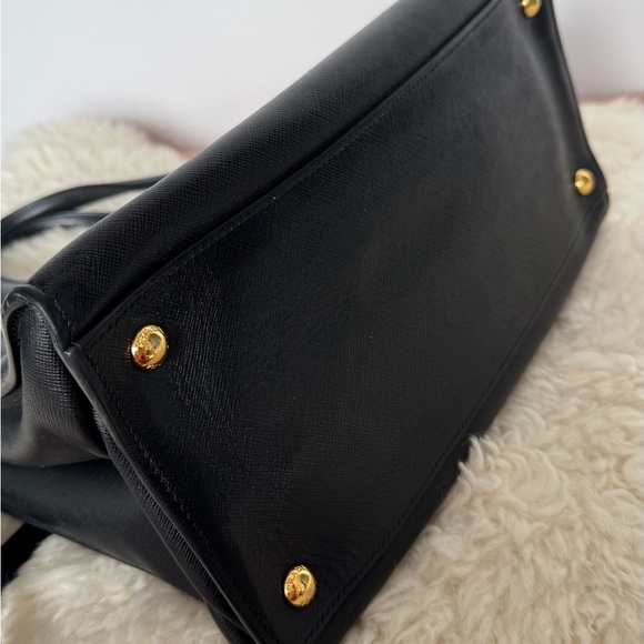 Prada Black Saffiano Satchel with Gold Logo - Picture 6 of 8